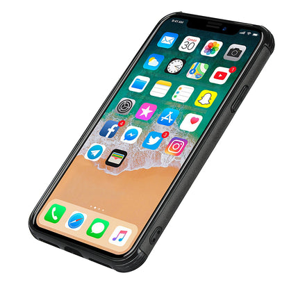 For iPhone X / XS Leather+PC Casing Shell with Two Card Slots
