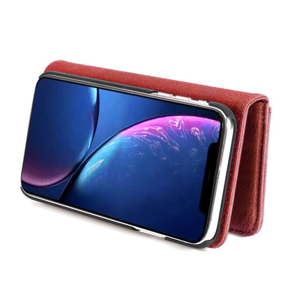 DG.MING Stylish Anti-fingerprint Easy Detechable Split Leather Wallet Flip Folio Case Stand Shockproof PC Inner Cover for iPhone 11 6.1 inch (2019)
