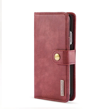 DG.MING Stylish Anti-fingerprint Easy Detechable Split Leather Wallet Flip Folio Case Stand Shockproof PC Inner Cover for iPhone 11 6.1 inch (2019)