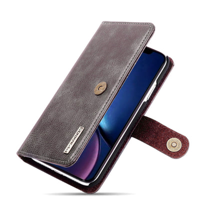 DG.MING Stylish Anti-fingerprint Easy Detechable Split Leather Wallet Flip Folio Case Stand Shockproof PC Inner Cover for iPhone 11 6.1 inch (2019)