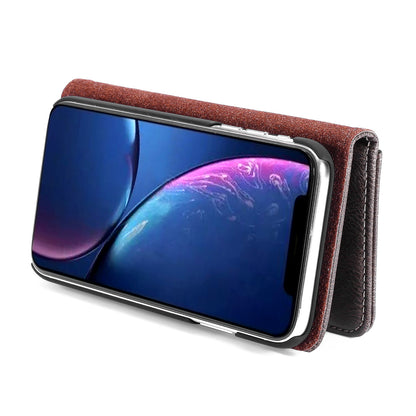 DG.MING Stylish Anti-fingerprint Easy Detechable Split Leather Wallet Flip Folio Case Stand Shockproof PC Inner Cover for iPhone 11 6.1 inch (2019)