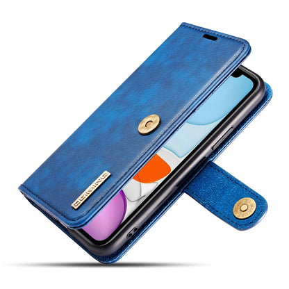 DG.MING Stylish Anti-fingerprint Easy Detechable Split Leather Wallet Flip Folio Case Stand Shockproof PC Inner Cover for iPhone 11 6.1 inch (2019)