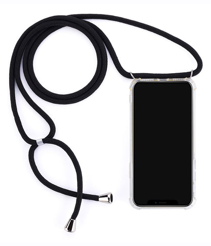 For iPhone X / XS 5.8 inch Glossy TPU+Acrylic withTextile Strap Anti-fall Casing