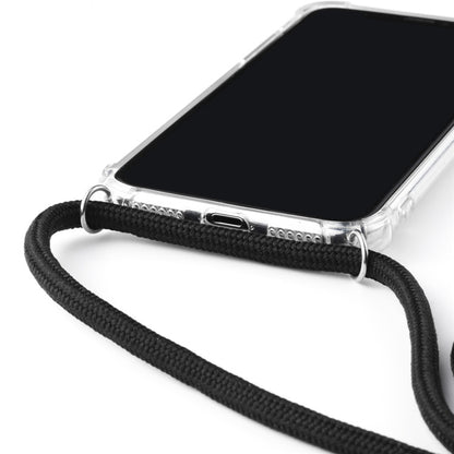 For iPhone X / XS 5.8 inch Glossy TPU+Acrylic withTextile Strap Anti-fall Casing