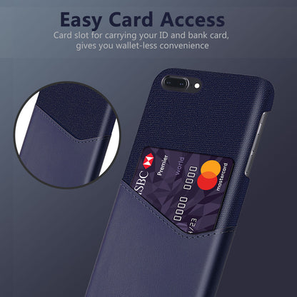 KSQ Cloth + PU Leather PC Phone Case with Card Slot for iPhone 8/7 Plus 5.5 inch