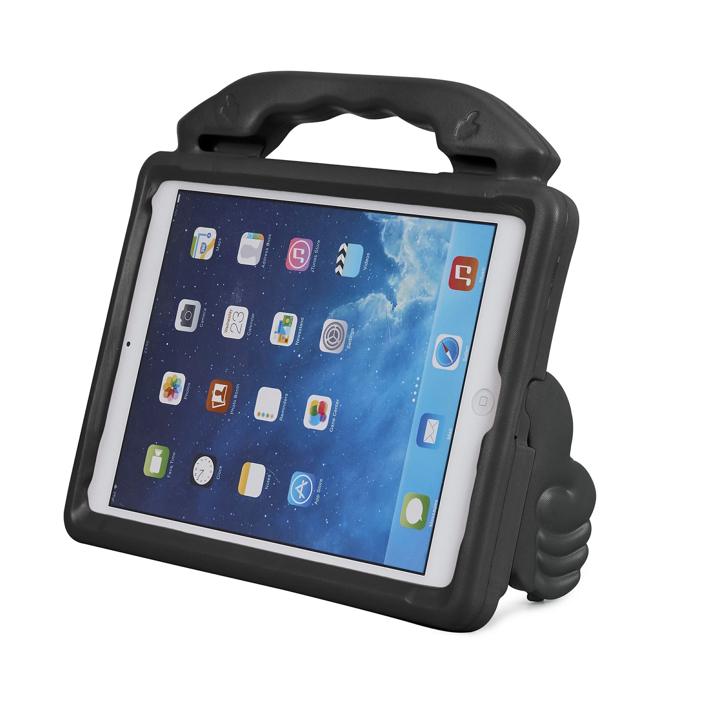 For iPad 9.7-inch (2018) (2017) / iPad Pro 9.7 inch (2016) / iPad Air 2 / iPad Air (2013) Shockproof EVA Thumb Stand Tablet Shell