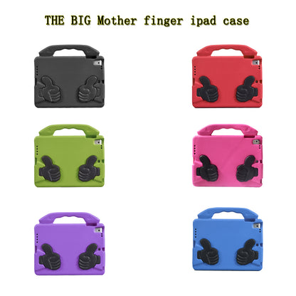 For iPad 9.7-inch (2018) (2017) / iPad Pro 9.7 inch (2016) / iPad Air 2 / iPad Air (2013) Shockproof EVA Thumb Stand Tablet Shell