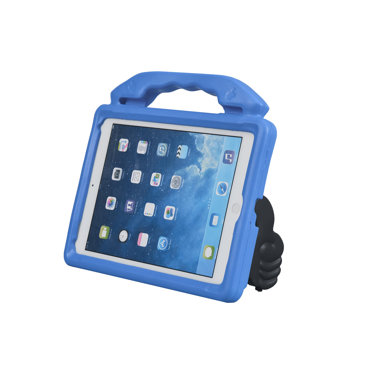 For iPad 9.7-inch (2018) (2017) / iPad Pro 9.7 inch (2016) / iPad Air 2 / iPad Air (2013) Shockproof EVA Thumb Stand Tablet Shell