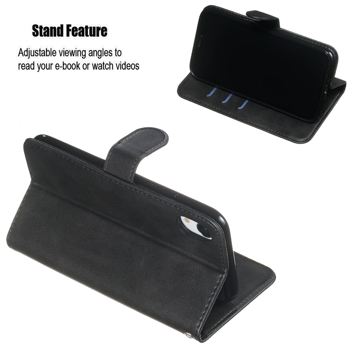 Zipper Pocket Fashion Wallet Stand Flip Leather Phone Case Cover for iPhone XR 6.1 inch