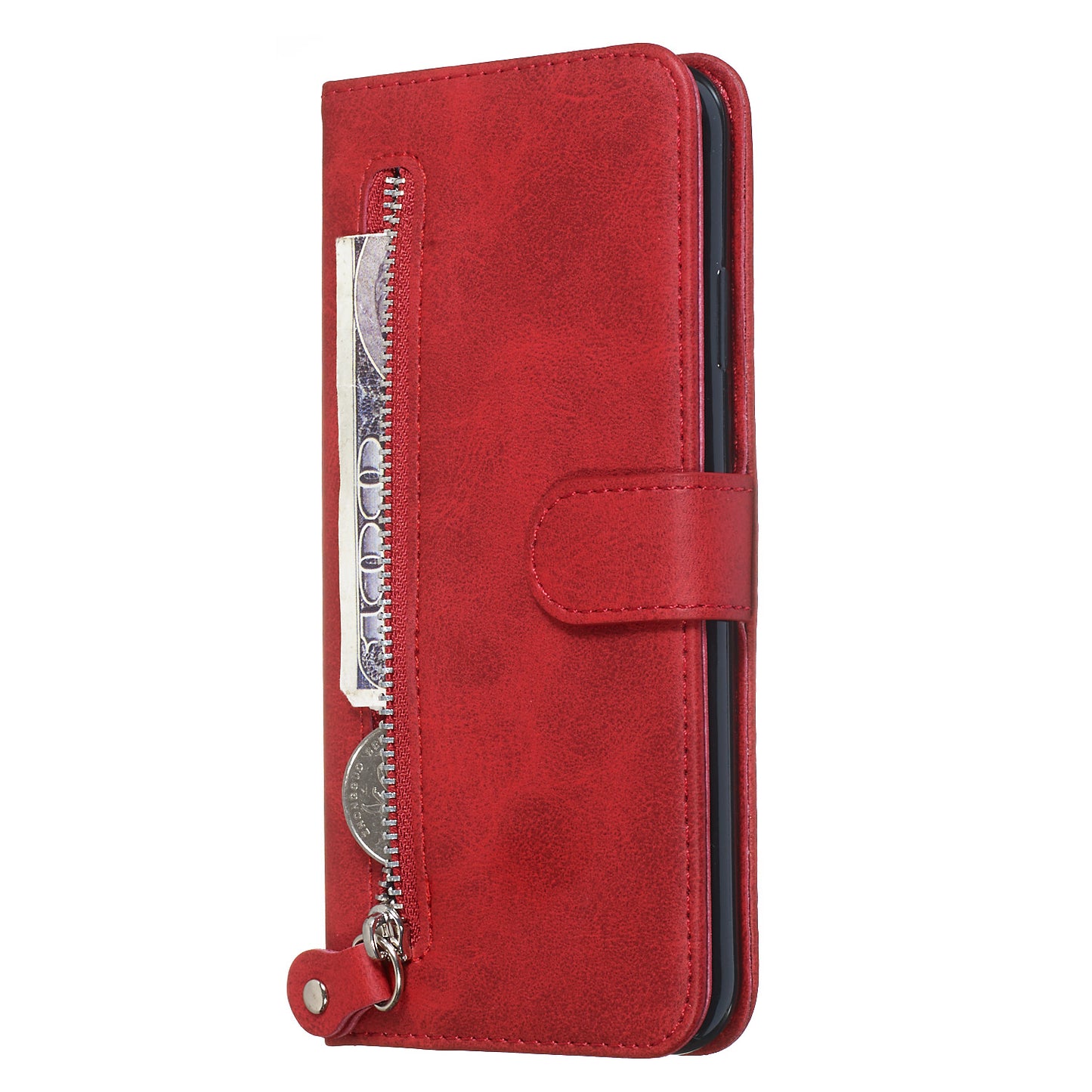 Zipper Pocket Fashion Wallet Stand Flip Leather Phone Case Cover for iPhone XR 6.1 inch