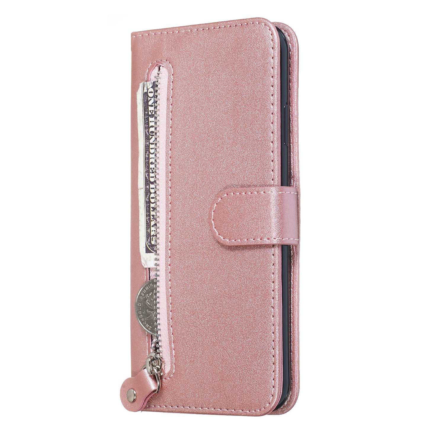 Zipper Pocket Fashion Wallet Stand Flip Leather Phone Case Cover for iPhone XR 6.1 inch