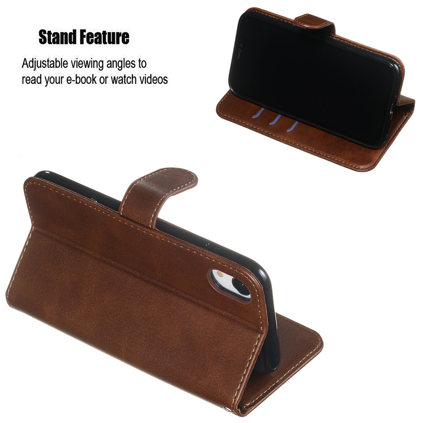 Zipper Pocket Fashion Wallet Stand Flip Leather Phone Case Cover for iPhone XR 6.1 inch