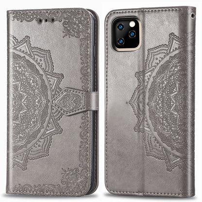 Embossed Mandala Flower Leather Wallet Case for iPhone 11 Pro 5.8 inch (2019)