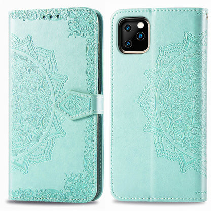 Embossed Mandala Flower Leather Wallet Case for iPhone 11 Pro 5.8 inch (2019)