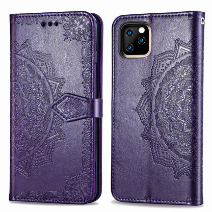 Embossed Mandala Flower Leather Wallet Case for iPhone 11 Pro 5.8 inch (2019)
