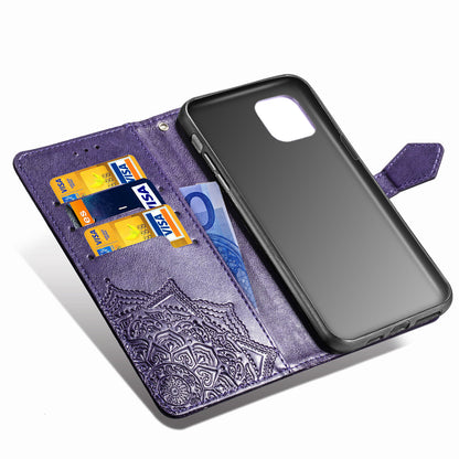 Embossed Mandala Flower Leather Wallet Case for iPhone 11 Pro 5.8 inch (2019)