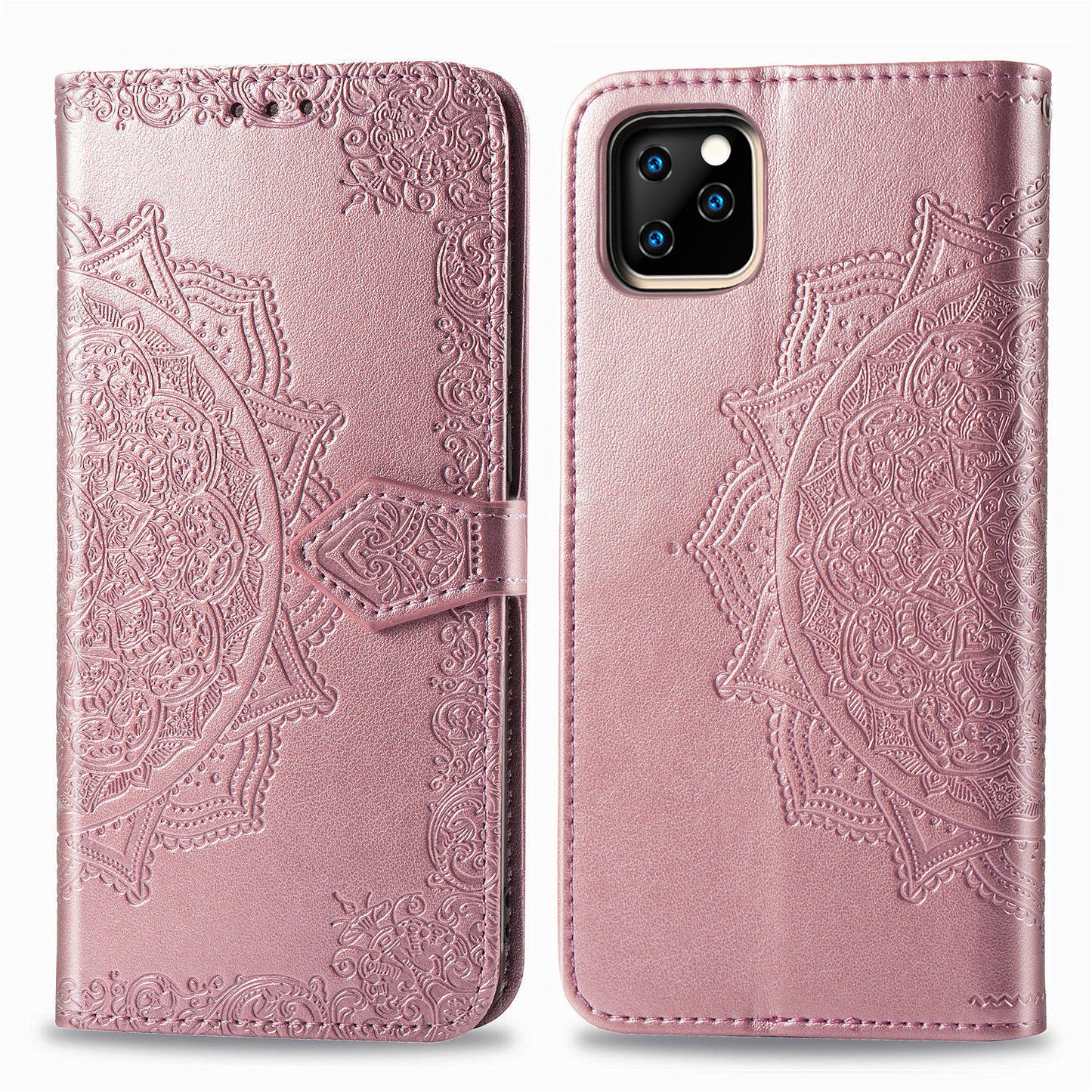 Embossed Mandala Flower Leather Wallet Case for iPhone 11 Pro 5.8 inch (2019)