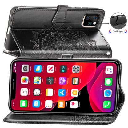 Embossed Mandala Flower Leather Wallet Case for iPhone 11 Pro 5.8 inch (2019)