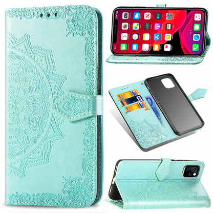 Embossed Mandala Flower Wallet Leather Stand Case for iPhone 11 Pro Max 6.5 inch (2019)