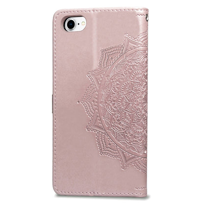 Embossed Mandala Flower Leather Wallet Case for iPhone SE (2020)/SE (2022)/8/7