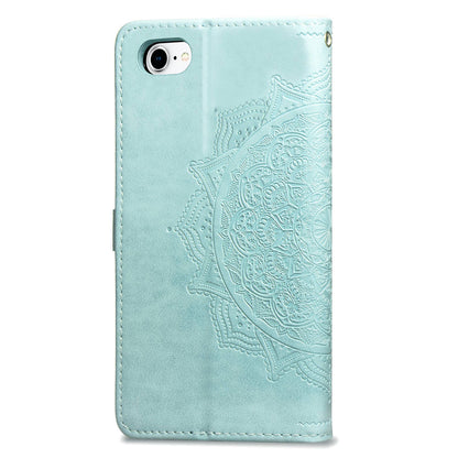 Embossed Mandala Flower Leather Wallet Case for iPhone SE (2020)/SE (2022)/8/7
