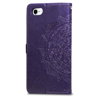 Embossed Mandala Flower Leather Wallet Case for iPhone SE (2020)/SE (2022)/8/7