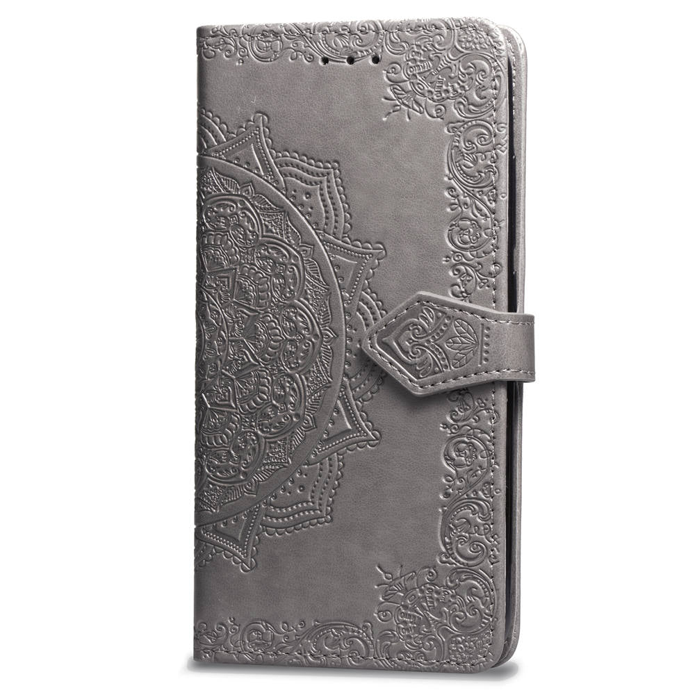Embossed Mandala Flower Leather Wallet Case for iPhone SE (2020)/SE (2022)/8/7