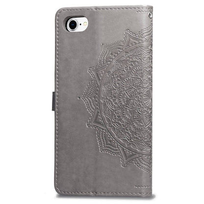 Embossed Mandala Flower Leather Wallet Case for iPhone SE (2020)/SE (2022)/8/7