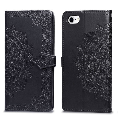 Embossed Mandala Flower Leather Wallet Case for iPhone SE (2020)/SE (2022)/8/7