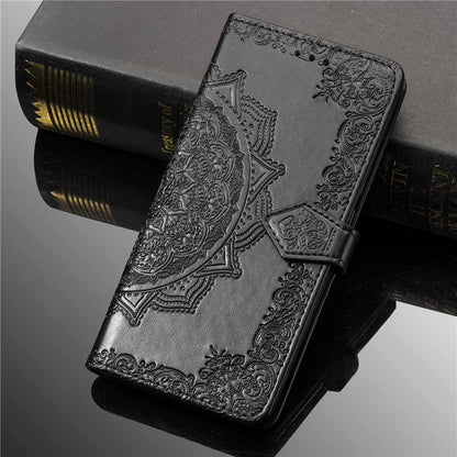 Embossed Mandala Flower Leather Wallet Case for iPhone SE (2020)/SE (2022)/8/7
