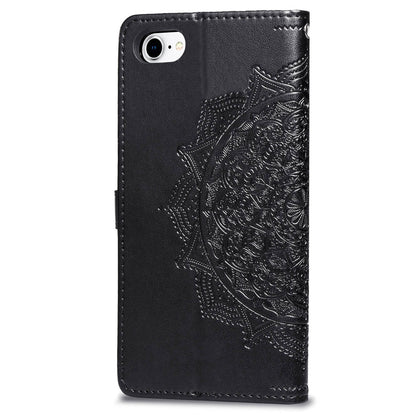 Embossed Mandala Flower Leather Wallet Case for iPhone SE (2020)/SE (2022)/8/7