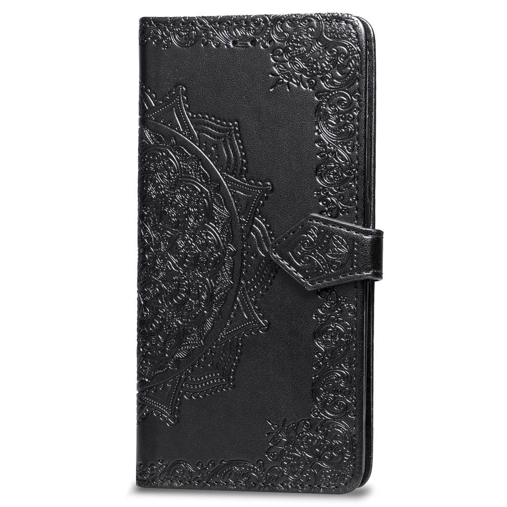 Embossed Mandala Flower Leather Wallet Case for iPhone XS/X 5.8 inch