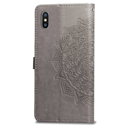 Embossed Mandala Flower Leather Wallet Case for iPhone XS/X 5.8 inch
