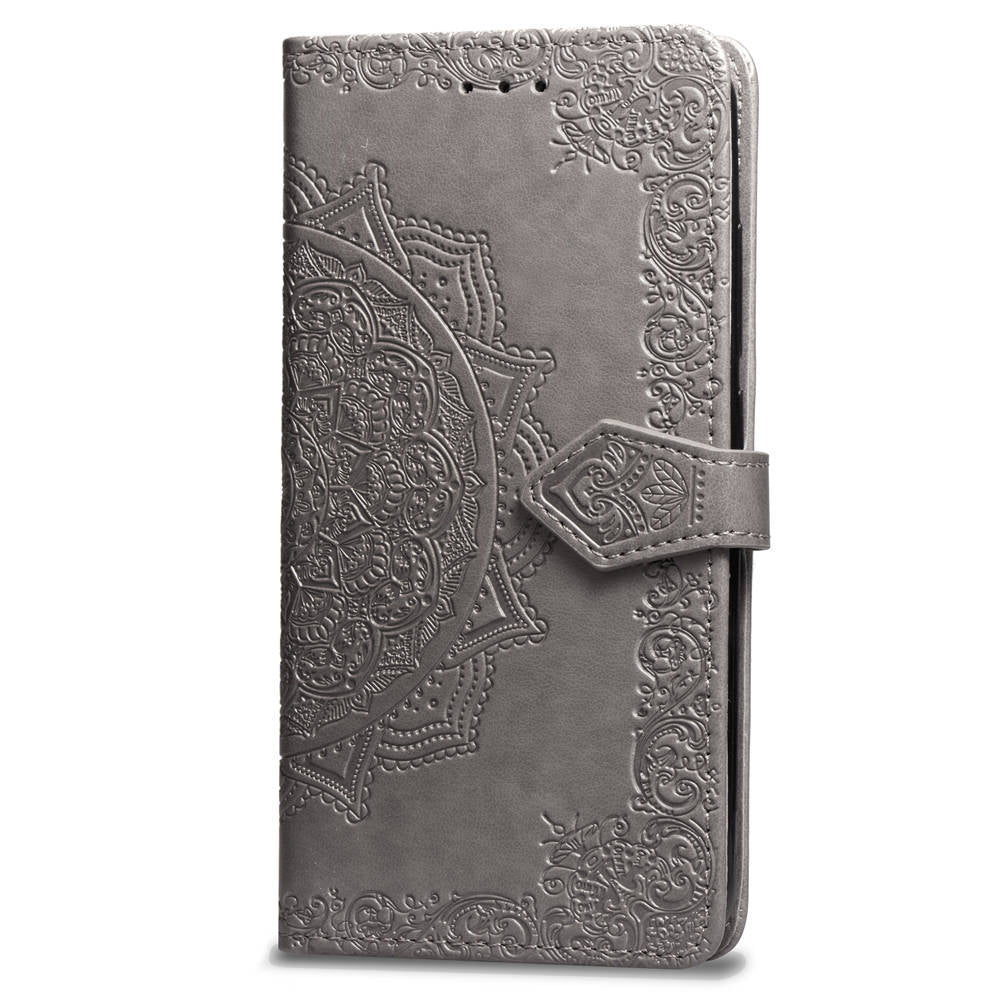 Embossed Mandala Flower Leather Wallet Case for iPhone XS/X 5.8 inch