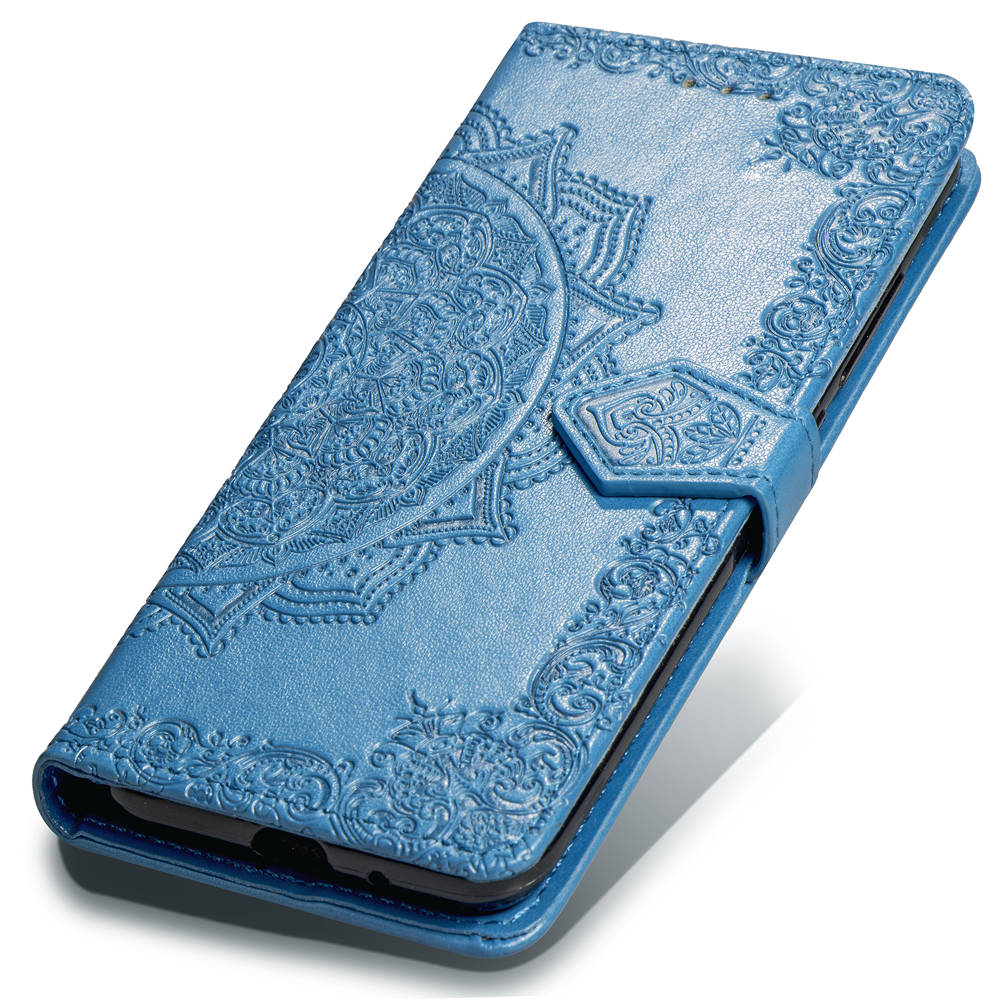 Embossed Mandala Flower Leather Wallet Case for iPhone XS/X 5.8 inch