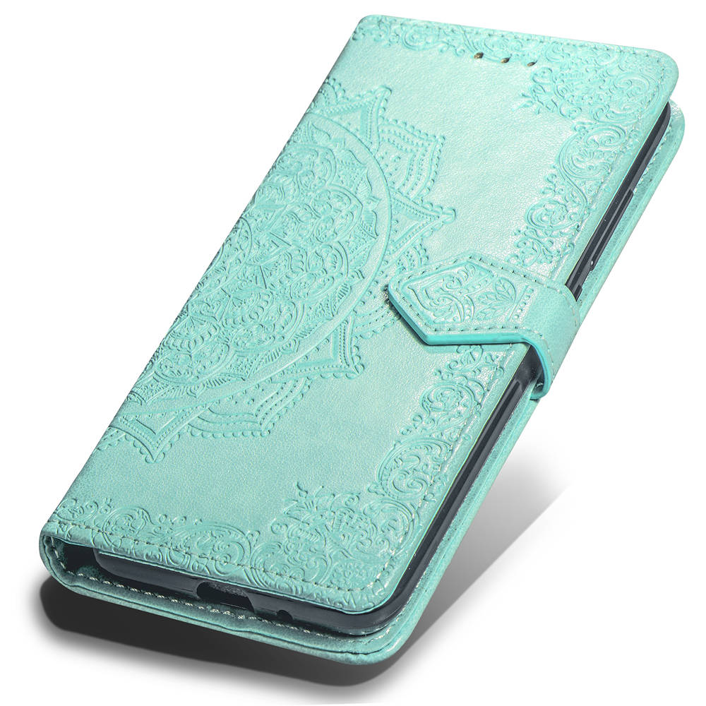 Embossed Mandala Flower Leather Wallet Case for iPhone XS/X 5.8 inch