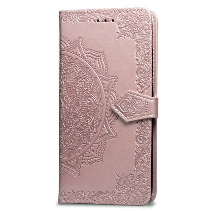 Embossed Mandala Flower Leather Wallet Case for iPhone XS/X 5.8 inch