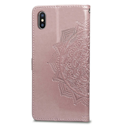 Embossed Mandala Flower Leather Wallet Case for iPhone XS/X 5.8 inch