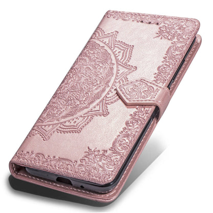 Embossed Mandala Flower Leather Wallet Case for iPhone XS/X 5.8 inch