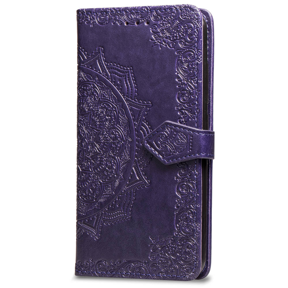 Embossed Mandala Flower Leather Wallet Case for iPhone 8 Plus / 7 Plus