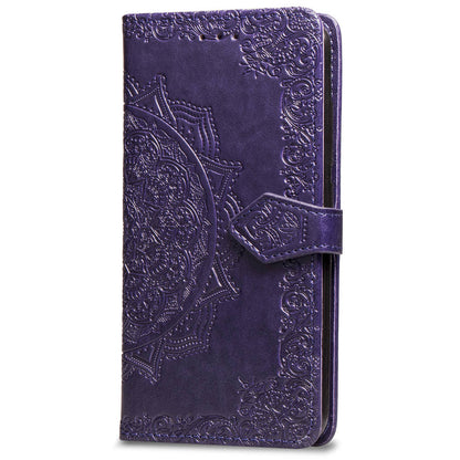 Embossed Mandala Flower Leather Wallet Case for iPhone 8 Plus / 7 Plus