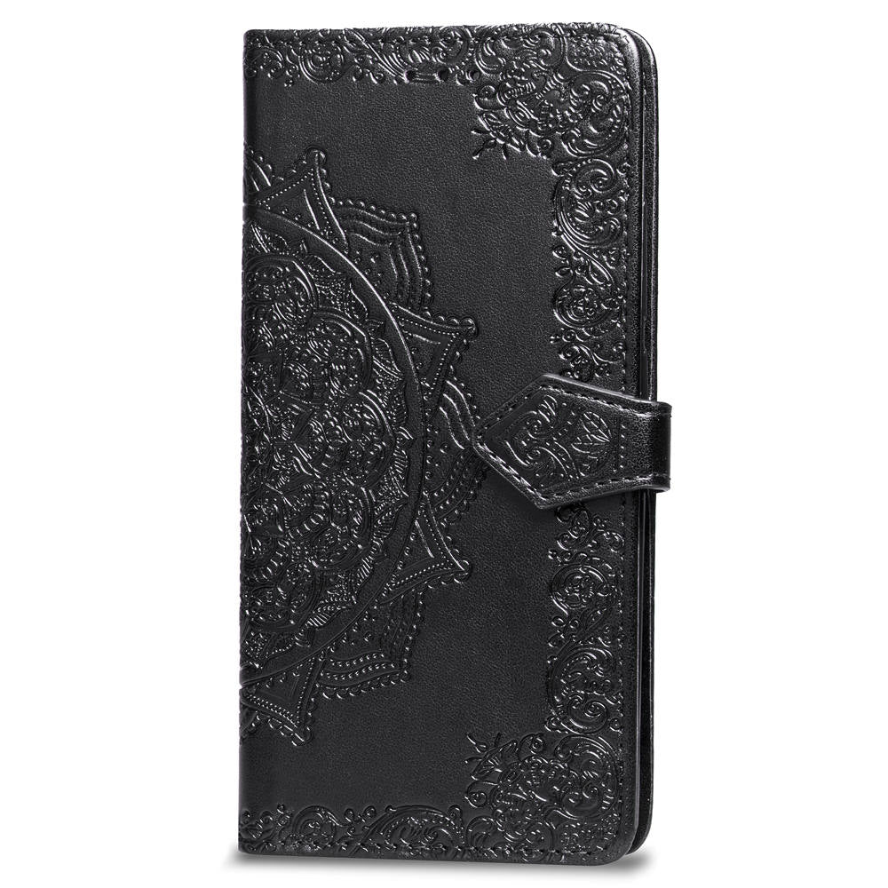Embossed Mandala Flower Leather Wallet Case for iPhone 8 Plus / 7 Plus