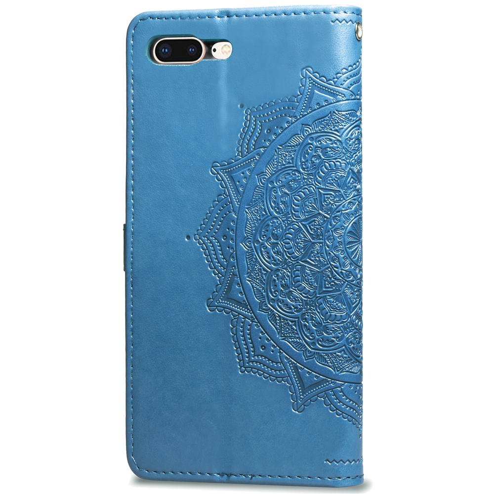 Embossed Mandala Flower Leather Wallet Case for iPhone 8 Plus / 7 Plus