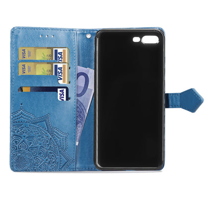 Embossed Mandala Flower Leather Wallet Case for iPhone 8 Plus / 7 Plus