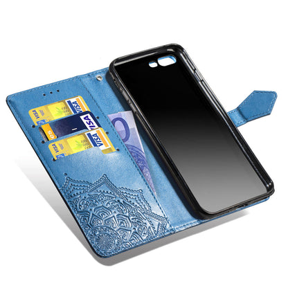 Embossed Mandala Flower Leather Wallet Case for iPhone 8 Plus / 7 Plus