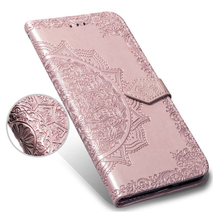 Embossed Mandala Flower Leather Wallet Case for iPhone 8 Plus / 7 Plus