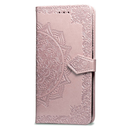 Embossed Mandala Flower Leather Wallet Case for iPhone 8 Plus / 7 Plus
