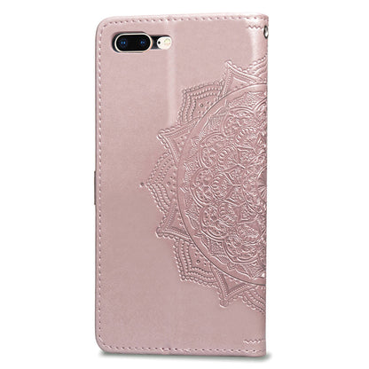Embossed Mandala Flower Leather Wallet Case for iPhone 8 Plus / 7 Plus