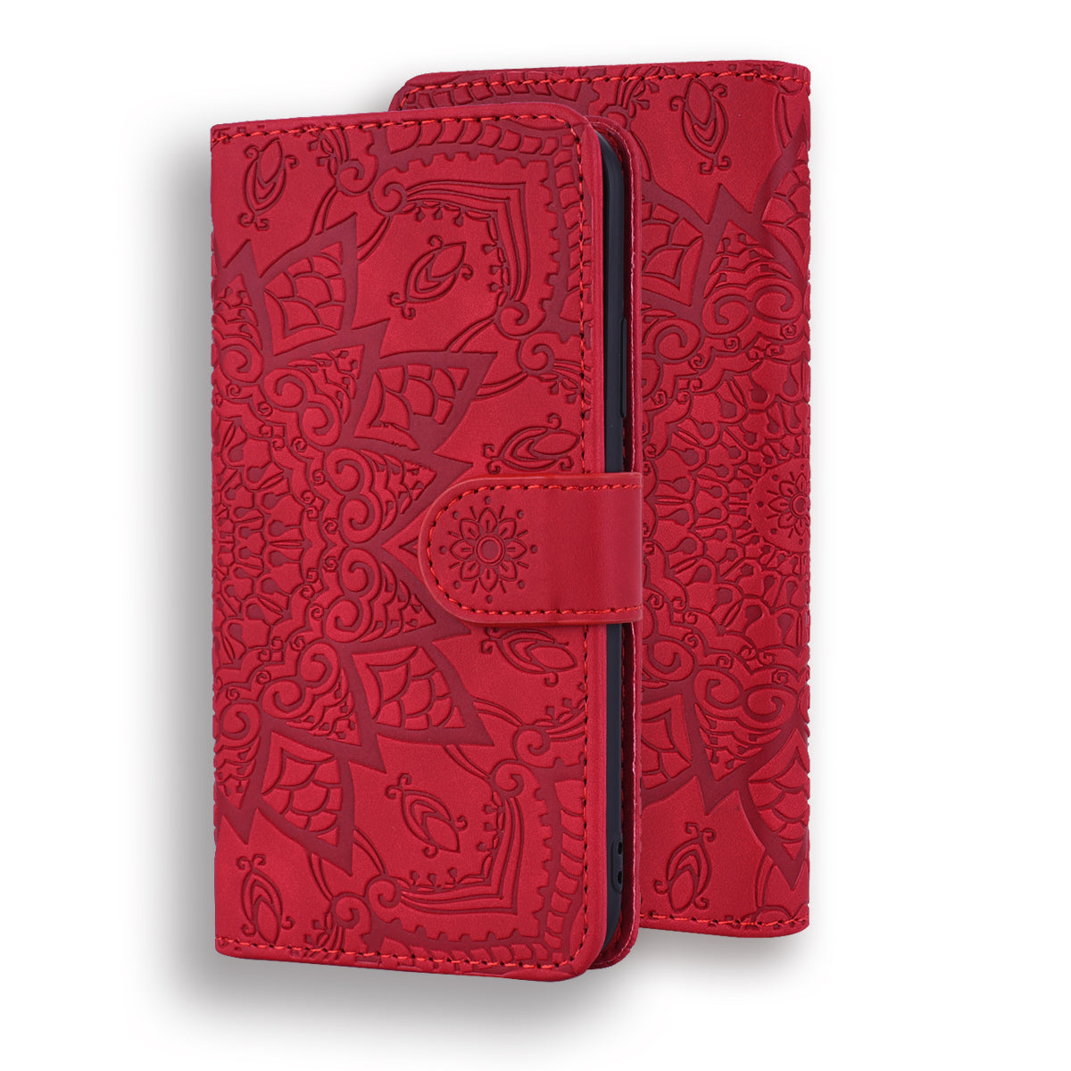 Imprint Flower Magnetic Leather Wallet Phone Case with Stand for iPhone SE (2020)/SE (2022)/7/8 4.7 inch