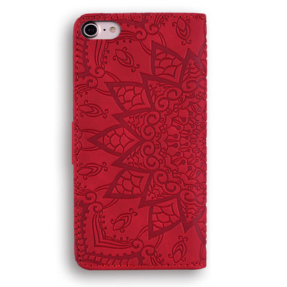 Imprint Flower Magnetic Leather Wallet Phone Case with Stand for iPhone SE (2020)/SE (2022)/7/8 4.7 inch